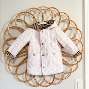 Burberry Kids Pink Quilted Pea Coat